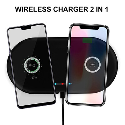 

Willstar 2 In 1 Qi Wireless Charger Dual Charging Wireless Charger Fast Charging Pad Desktop for IPhone Samsung Huawei