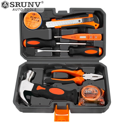

Xinrui SRUNV household manual tool set hardware electrician maintenance multi-function toolbox household small set 9 piece set A5-10009