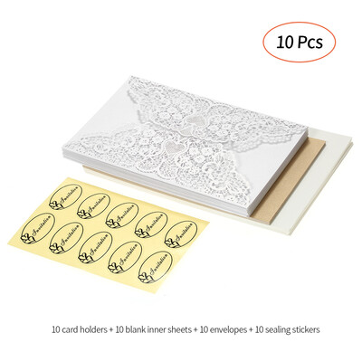 

Pearl Paper Party Invitation Cards Set for Wedding Engagement Birthday 10pcs Invitation Holders 10pcs Inner Sheets 10pcs Enve