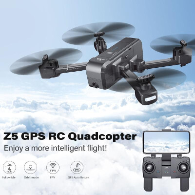 

SJ RC Z5 1080P Wide-angle Camera Wifi FPV Drone GPS Auto Return Follow Me Gesture Photo RC Quadcopter w 3 Battery&Shoulder B