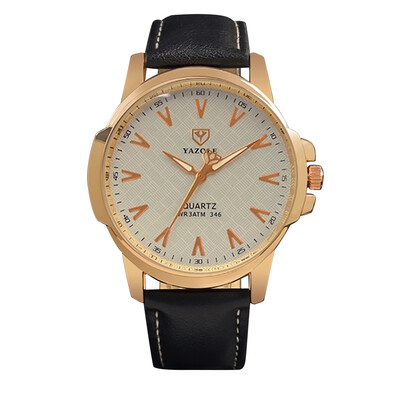 

YAZOLE 346 Wrist Watch Top Brand Men PU Leather Luminous Waterproof Quartz Watch