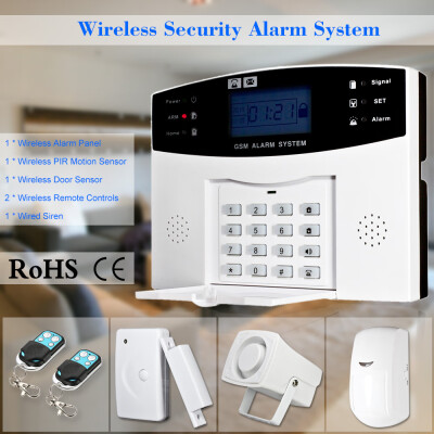 

Wireless GSM SMS Home Burglar Security Alarm System Detector Sensor Kit Phone App Remote Control 433MHz 1527