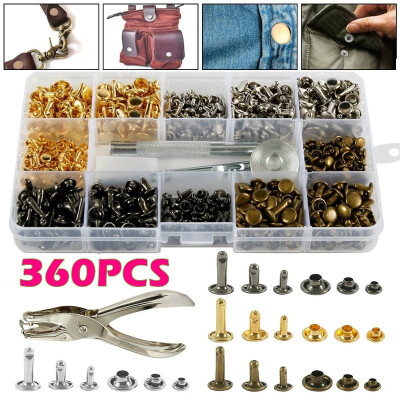 

Willstar 360240Pcs Leather Rivets Simple Cap Metal Tubular Rivets with Fixing Tool Kit for Leather Craft Repair