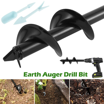 

Auger Drill Bit Drill Head Earth Hole Digger for Garden Yard Planting Farm Agricultural with 2 Transplanting Tool