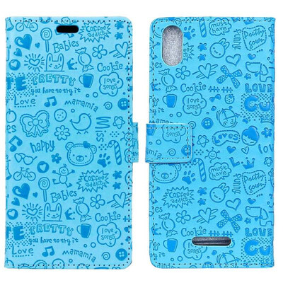 

MOONCASE Wiko View2 Go Little Witch Leather Case - Blue