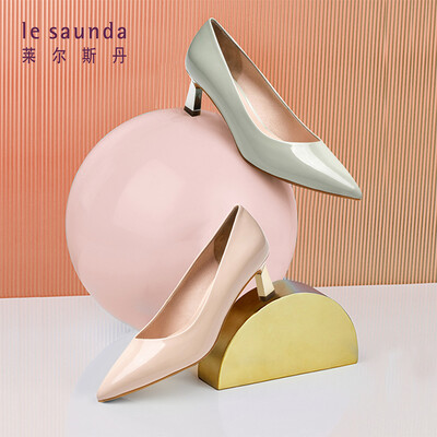 

Lyles Dan pointed shallow mouth high heel fashion elegant OL commuter single shoes female LS AM51101 green 37