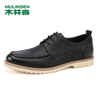 

Mulinsen MULINSEN fashion urban casual youth trend mens first layer leather lace-up shoes black 39 SS97313