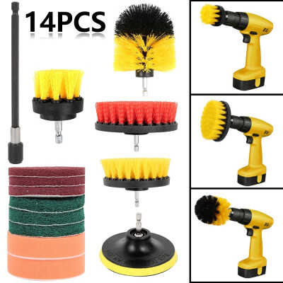 

14Pcs Power Drill Scrubber Brush Kit For Cleaning KitchenBathroomFloorCornersCar Drill Not Included