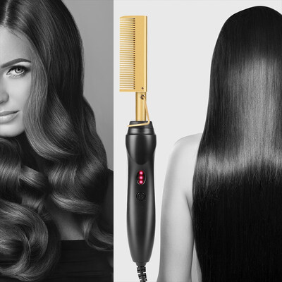 

Titanium Alloy Hair Curls Electric Comb Iron Straighten&Curling Hairstyle Tool