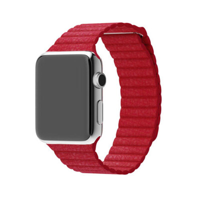 

38MM Genuine Leather Magnetic Loop Bracelet Strap Band for iWatch Series 3 2 1