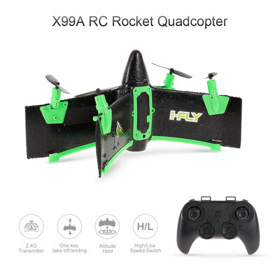 

X99A 24G 4CH Flying Wing Drone Altitude Hold RC Rocket Quadcopter RTF Gift Toy