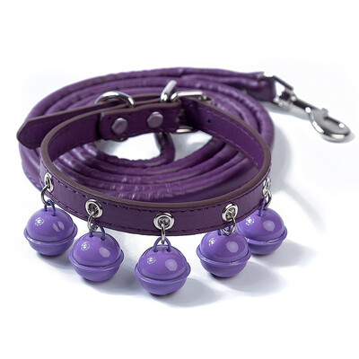 

Pet Solid Color Bell Collar Cat Jewelry Dog Bell Collar Collar Rope Set