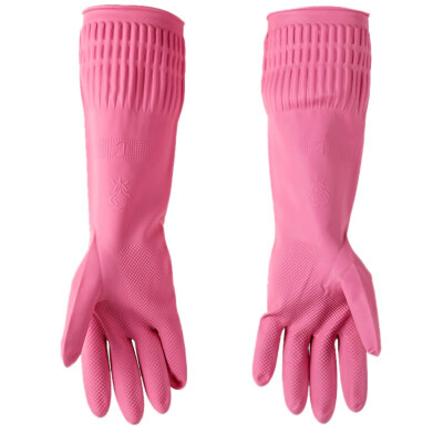 

2pcsset Latex Cleaning Wash Gloves Waterproof Anti-Corrosion Non-Slip Reuable Household Gloves left&right hand