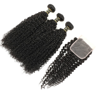 

Amazing Star Virgin Brazilian Hair Jerry Curly Bundles with Closure Brazilian Lace Closure with Bundles Human Hair with Closure