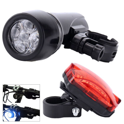 

5 LED Lamp Bike Bicycle Front Head LightRear Safety Flashlight Set-Waterproof