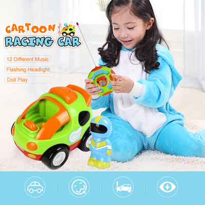 

RC Cartoon Race Car with Music&Lights Electric Radio Control Toy for Baby Toddlers Kids&Children