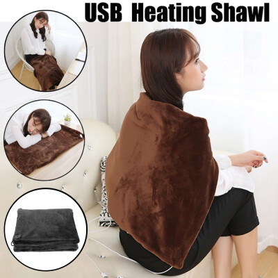 

Carbon Fiber Heating Shawl for USB Port Plush Fabric Electric Heating Blanket Shoulder Pad Neck Heating Shawl