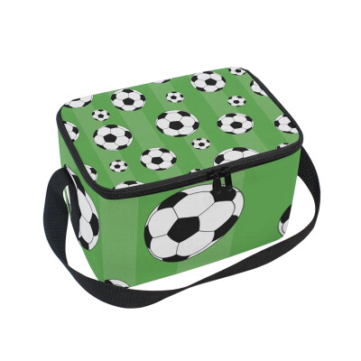 

ALAZA Lunch Box Insulated Football Background Lunch Bag Large Cooler Tote Bag for Men Women