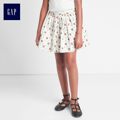 

GAP flagship store girls cotton flannel flower pattern wide swing skirt 920960 white print M