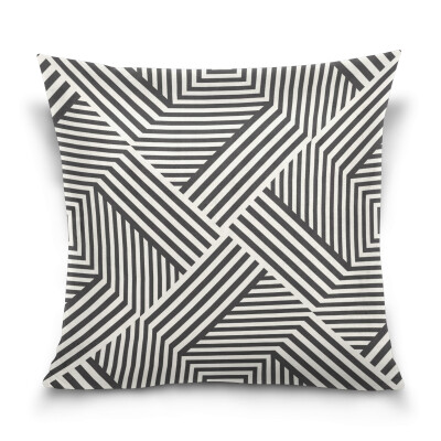 

ALAZA Throw Pillow Cover 16 X 16 inch Cushion Cover with Pattern With Stripes Printed Pillowcase