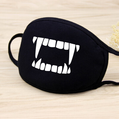 

Fashion Cool Teeth Pattern Cotton Face Masks Anti Dust Mouth Mask Washable Mouth Cover Black for Man Woman