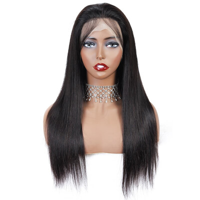 

Amazing Star Straight Brazilian Hair Lace Front Wigs Brazilian Virgin Human Hair Lace Frontal Wigs with Baby Hair Natural Color