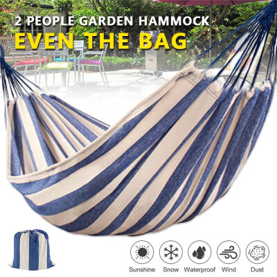 

Portable Hammock Outdoor Hammock Garden Home Travel Camping Swing Canvas Stripe Hang Bed Hammock