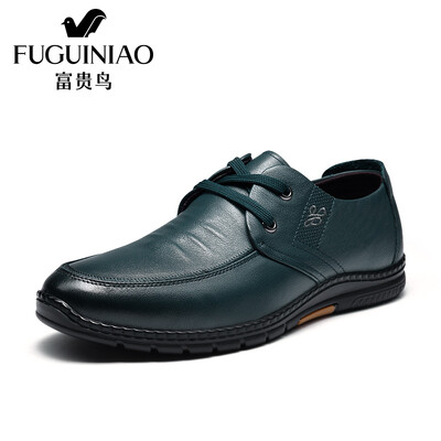 

FuGUINIAO Mens Fashion Casual Toe Layer Leather Strap Fashionable Comfort S993715 Blue 40