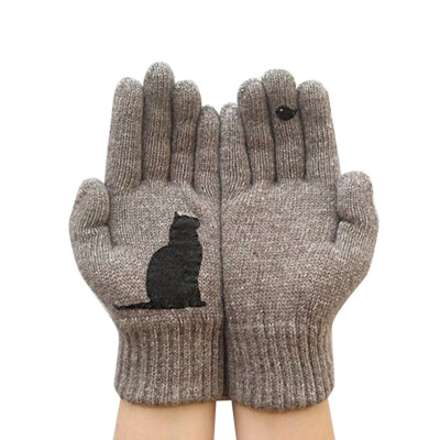 

Cashmere Knitted Gloves Women Men Kids Thick Warm Winter Full Finger Mittens Female Stretch Crochet Solid Wool Screen guantes