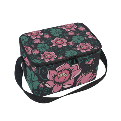 

ALAZA Lunch Box Insulated Retro Floral Lunch Bag Large Cooler Tote Bag for Men Women