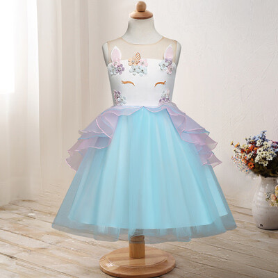 

Children Girls Princess Unicorn Tutu Baby Kids Dress Wedding Party Birthday Christmas Dresses