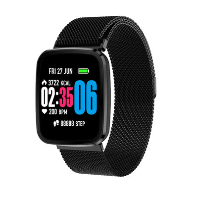 

V6 Heart Rate Monitor Fitness tracker Milan Steel strap Smart Watch High-definition Screen Weather Forecast Smart band