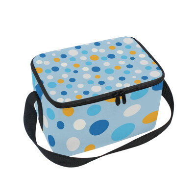 

ALAZA Lunch Box Insulated Colorful Dot Lunch Bag Large Cooler Tote Bag for Men Women