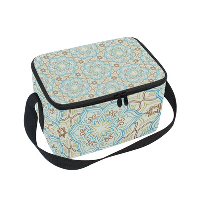 

ALAZA Insulated Lunch Box Persian Texture Design Lunch Bag for Men Women Portable Tote Bag Cooler Bag