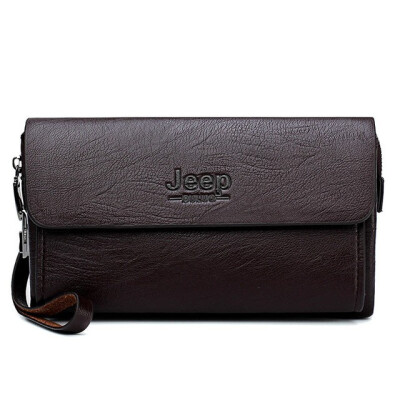 

JEEP BULUO Luxury Brand Mens Handbag Day Clutches Bags For Phone&Pen High Quality Spilt Leather Wallets Hand bag Male