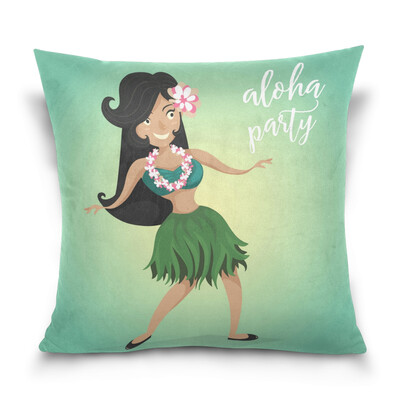 

ALAZA 16 X 16 inch Pillow Case Decorative Cushion Cover Aloha Party Pattern Pillowcase