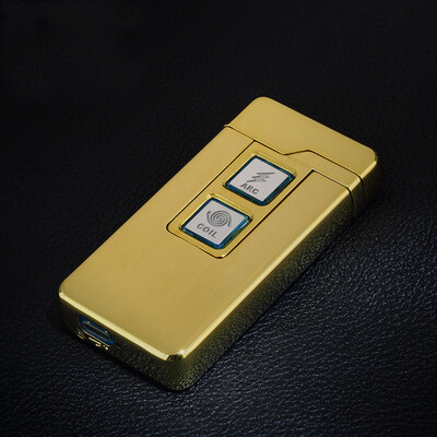 

USB Rechargeable Electronic Hit Fire Machine Windproof Dual-purpose Flameless Metal Smoking Cigarette Lighters