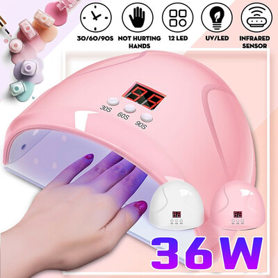 

Willstar 36W Smart Nail Lamp 12 LED UV Photo Therapy Lamp Automatic Sensor Therapy Machine Baking Lamp