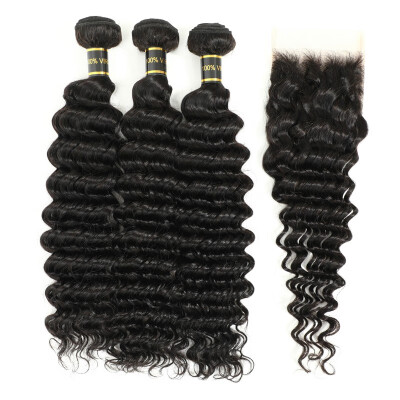 

Amazing Star Deep Wave with Closure Brazilian Virgin Hair Deep Wave Bundles with Closure Crochet Lace Closure with Bundles