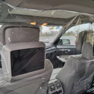 

Car Taxi Isolation Film Plastic Anti-Fog Full Surround Protective Cover Net Cab Front&Rear Row Color White for Car Cockpit