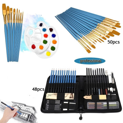 

Willstar New 48Pcs Drawing Pencils Set for Artists Sketching Pencils Art Set With Zipper Case 50pcs Paint Brush