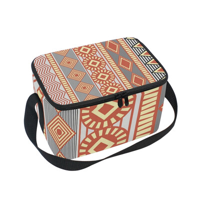 

ALAZA Lunch Box Retro Texture Pattern Insulated Lunch Bag Large Cooler Tote Bagfor Men Women