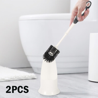 

Portable TPR Soft Rubber Toilet Cleaning Brush Plastic Holder Home Cleaning Bathroom Cleaning Brush