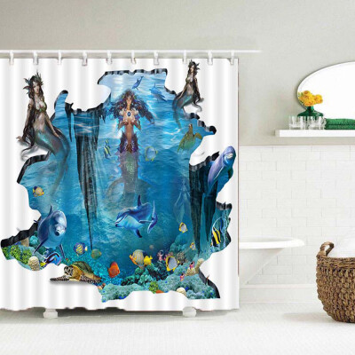 

Simulation 3D Colourful Animals Waterproof Shower Curtain Drapes of Bathroom Toilet with Hooks