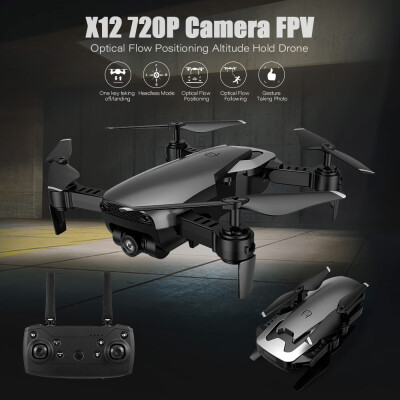 

Dongmingtuo X12 720P Wide Angle Camera WiFi FPV Drone Optical Flow Altitude Hold Gesture Taking Photo RC Quadcopter