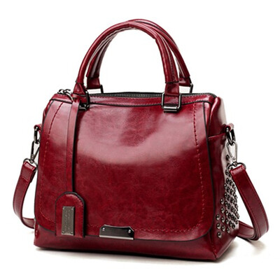 

2019 Boston PU Leather Women Tote Bag High Quality Female Handbag Lady Red Black Brown Shoulder Bag For Shopping Work