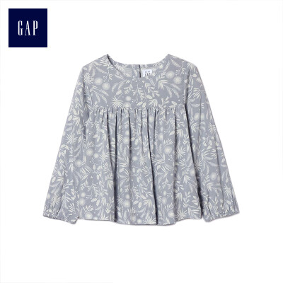 

GAP flagship store female young print long sleeve round neck top 399827 light dark purple 2YRS