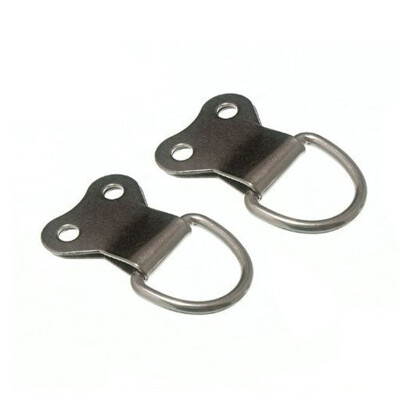 

UpperX picture frame hanging D ring double NP nickel plated with screws pack of 10