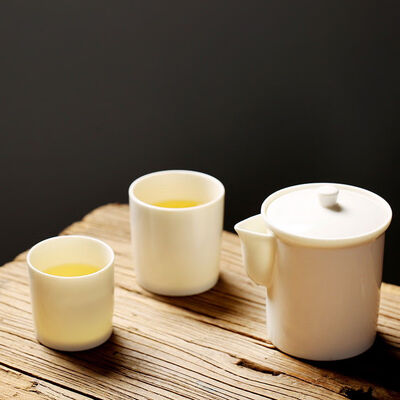 

White Porcelain Gaiwan & Teacups Travel Tea Set China Teaware 3 Pcs