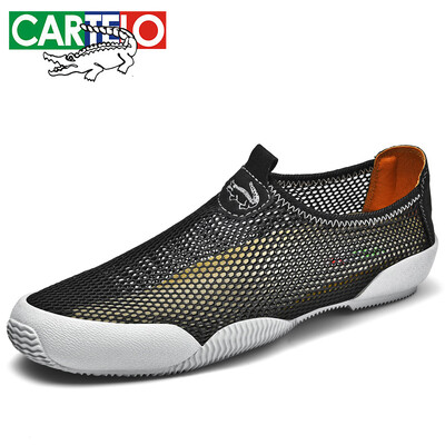 

Cartier crocodile CARTELO comfortable&breathable mens one foot low to help non-slip wear-resistant foot net mesh casual shoes 6303 black 39